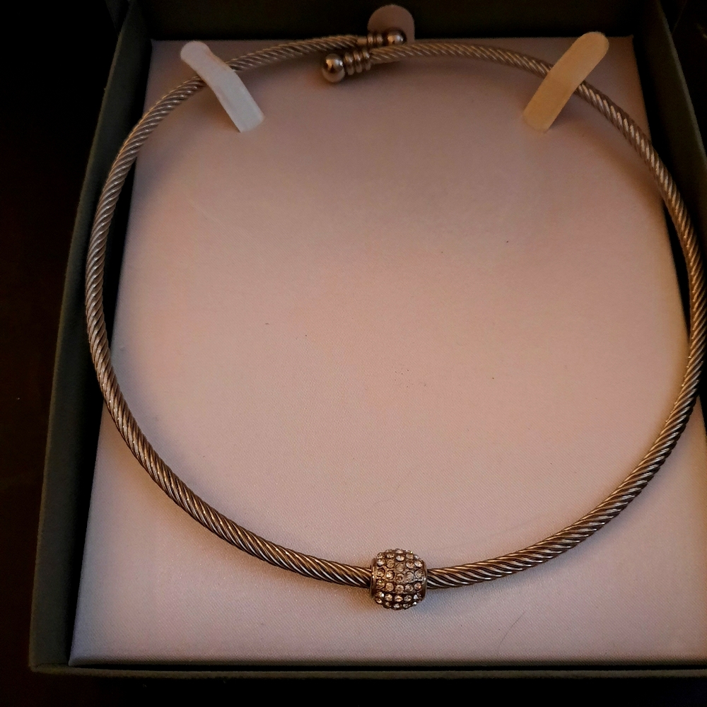 Sterling silver choker with pandora charm